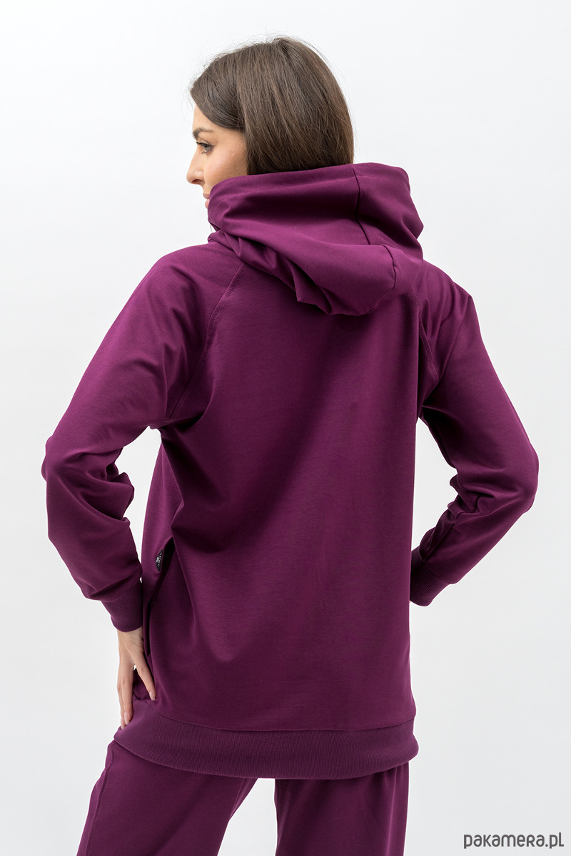 bluza z kapturem damska Bluza z kapturem  ,,SEHER" bakłażan 2