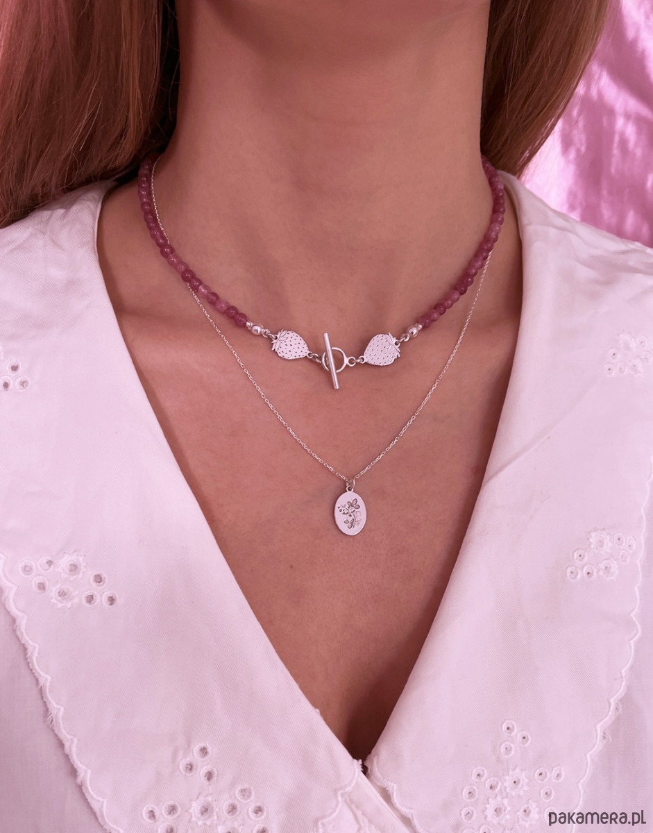 srebrne naszyjniki Truskawka- Fresa Botanica-Naszyjnik- Strawberries & Cherries 2