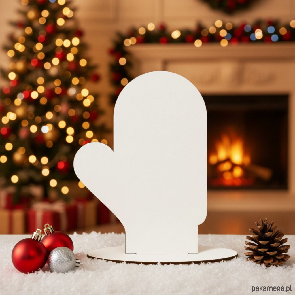 dekoracje świąteczne Świąteczna Figurka Drewniana BIAŁA Stojąca DEKOR 10SZT do Decoupage PREZENT 1