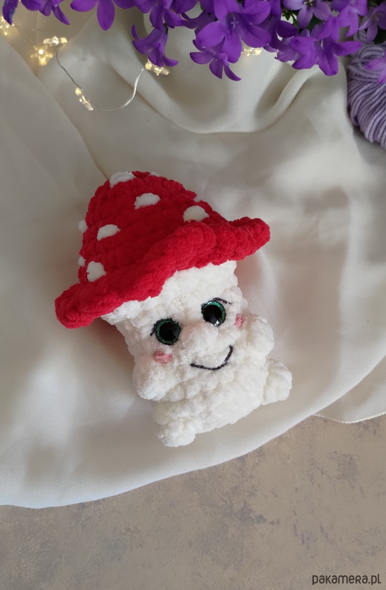 misie i maskotki Muchomorek pluszowy czerwony, Zabawka grzybek, Prezent dla dziecka 6