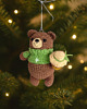 dekoracje świąteczne Szydełkowa zawieszka na choinkę brelok maskotka Miś 1