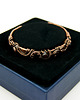 bransoletki wire wrapping Miedziana bransoleta mankietowa z granatem 4