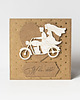 kartki scrapbooking Kartka ślubna z parą młodą na motocyklu 1