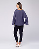 bluzki kimonowe damskie Bluzka z rękawem dzwon Tulip Look bakłażan 738 9