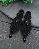 kolczyki soutache Kolczyki sutasz czarne Keira wieczorowe długie eleganckie z kryształkami 2