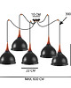 lampy wiszące Duża Lampa Spider Pająk Kaszmirowa Beżowa Metal E27 LED 4