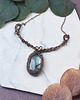 kolie Miedziany naszyjnik wire wrapping z labradorytem #490 1