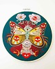Ozdoby na ścianę Madame Butterfly green, haft w tamborku 20 cm 3