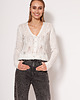 swetry damskie  Rozpinany sweter - SWE267 ecru MKM 1
