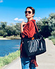torby na ramię Torba szopper z weluru "Mili Chic MC6" -  czarna zebra 1