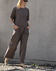 t-shirt damskie Wiskozowy t-shirt oversize - kakao 1