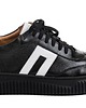 sneakersy damskie Sneakersy skórzane -  czarne +  białe wstawki  (7188) 1