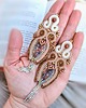 kolczyki soutache Kolczyki Vintage Cappuccino sutasz miedź rodzima piasek pustyni hematyt 1