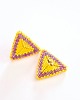 kolczyki szklane Kolczyki Trójkątne Sztyfty "Słoneczna Magenta" 6