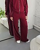 komplety damskie Gaia rozpinany komplet z lamówkami bordowy 4