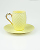 kubki i filiżanki Żółta Filiżanka na Espresso ze Złotym Uchem 9
