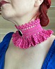 chokery Barbie pink fuksjowy naszyjnik retro vintage kolia koronkowa 2