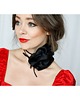 chokery Czarny duży  choker z jedwabiu 1