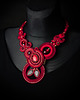 kolie Paloma- burgundowo- czerwony naszyjnik soutache 4