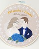 Ślub - inne Personalizowana pamiątka ślubna, haft ślubny/ rocznicowy w tamborku 1