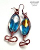kolczyki wire wrapping Kolczyki czysto miedziane+szkło weneckie handmade 6