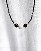 chokery Naszyjnik choker czarny turmalin onyks kamień księżycowy 4