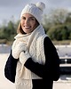 czapki damskie Zestaw CZAPKA + SZALIK + RĘKAWICZKI -  100% wełna Merino - Kremowy 2