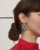 kolczyki soutache KolczykI kwiaty - fuksja, czerwień 2