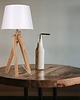 lampy stołowe LAMPKA NOCNA STOŁOWA DREWNIANA OZDOBNA ABAŻUR Biały E27 LED DĄB 2