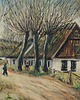 obrazy Obraz Gospodarstwo pod wierzbami, skandynawski design, lata 60 2