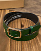 paski damskie Pasek damski skórzany 110 cm do spodni zielony ze złotą klamrą PG-11-GZ-110 2