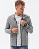 bluzy męskie Bluza męska rozpinana bez kaptura - szary melanż V1 B1071 2