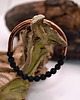 bransoletki - inne Bransoletka miedziana handmade z koralikami: lawa wulkaniczna 2
