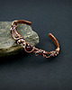 bransoletki wire wrapping Miedziana bransoleta mankietowa z granatem 6