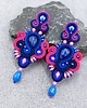 kolczyki soutache Marita różowo niebieskie letnie kolczyki sutasz z lapisem lazulim 1