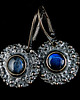 kolczyki wire wrapping Labradoryty  w deszczu srebra 2