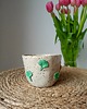 filiżanki Ceramiczna ręcznie robiona filiżanka w listki miłorzębu 1