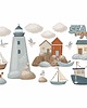naklejki ścienne do pokoju dziecka Sea Voyage - Marynarskie Naklejki Do Pokoju Dziecka, Zestaw 6 1