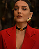 chokery CHOKER skóra naturalna czarny złota broszka Glamrock 1