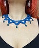 chokery Morski petrol choker naszyjnik koronkowy 6