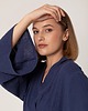 szlafroki damskie Kimono muślinowe granatowe 3