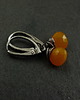 kolczyki wire wrapping Chalcedon pomarańczowy w srebrze - kolczyki 2