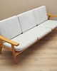 sofy i szezlongi Sofa dębowa, duński design, lata 60,  Hans J. Wegner,  Getama 3