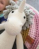 misie i maskotki Beżowo-szary handmade jednorożec w rozmiarze XL 5