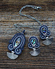 wisiory Granatowy  wisiorek soutache z muszlą paua 4