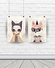 obrazy i plakaty do pokoju dziecięcego Zestaw plakatów "Kot i Lis" 1