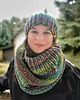szale damskie MAXCOLOR Komplet czapka i komin "pozytywne wibracje 2