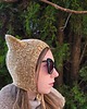 czapki damskie Naturalnie farbowana czapka z uszkami Merino Orzech 1