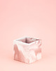 doniczki Pudrowy róż osłonka betonowa kwadratowa 8 cm 1