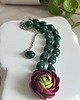 chokery Naszyjnik Choker "Szmaragdowy Ranunculus" 5
